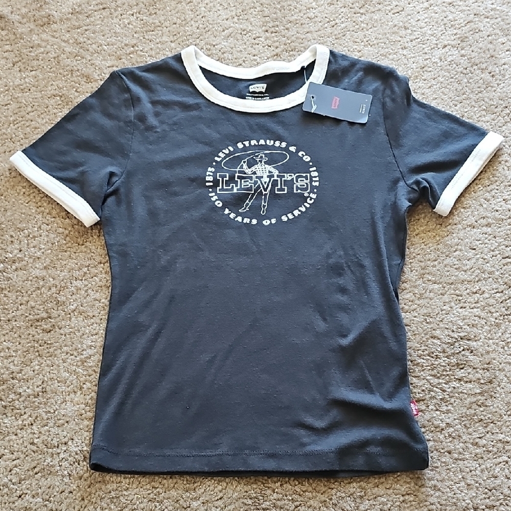Levi's Women's Graphic Rickie Ringer T-Shirt Cowboy Circle XLarge